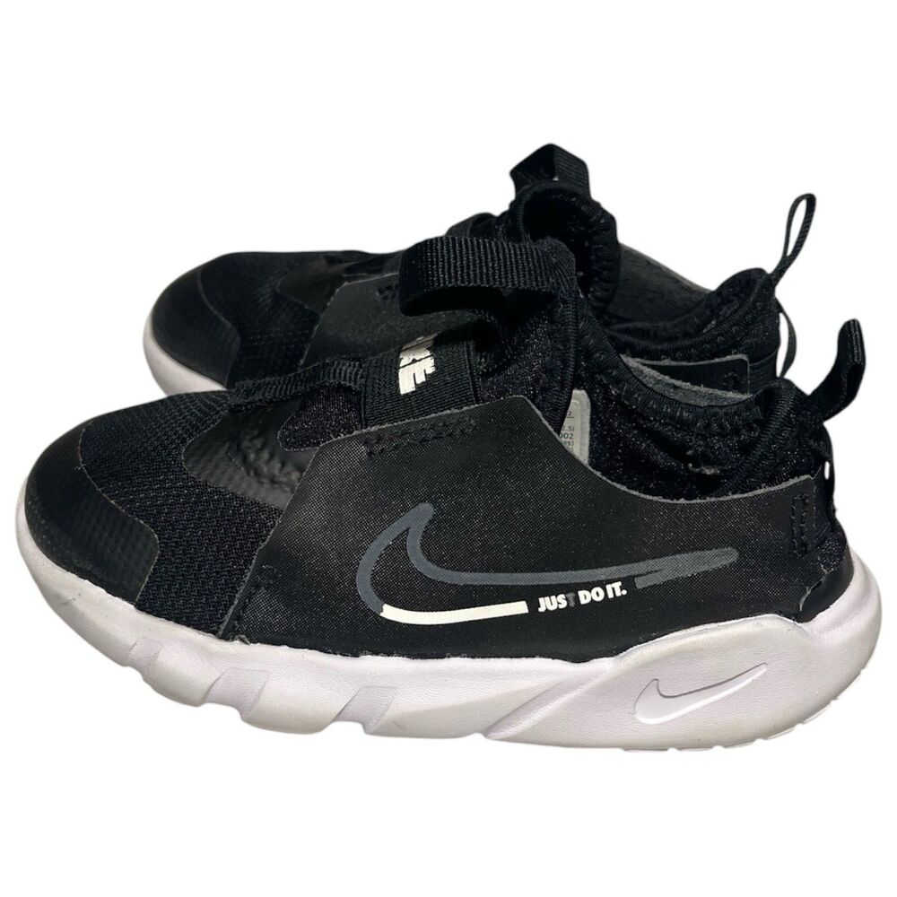 Nike Flex Runner 2 TDV Black White Toddler Shoes Size 10C Sneakers